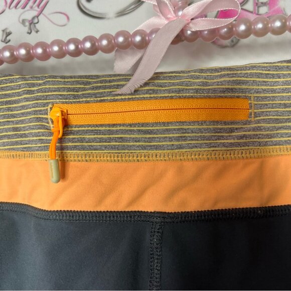 Lululemon shorts striped grey Women's Black and Orange Shorts - Picture 5 of 8